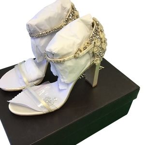 Badgley Mischka Gold Embellished Heels